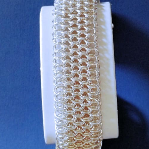 Dragonscale Chain Maille Bracelet in Argentium® Silver