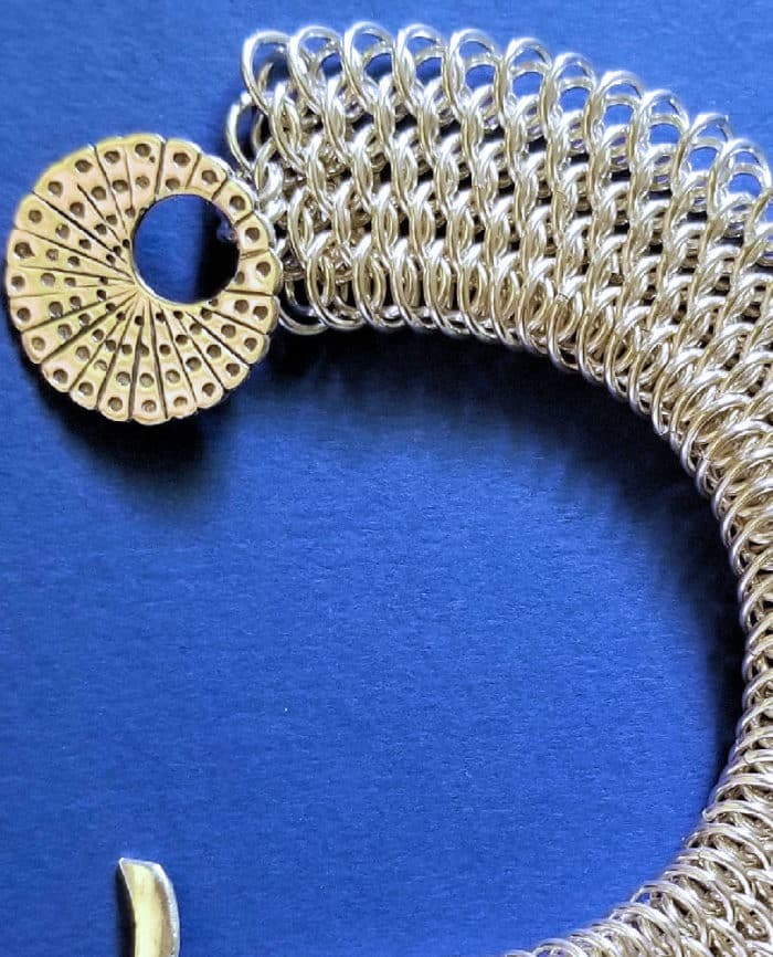 Dragonscale Chain Maille Bracelet in Argentium® Silver