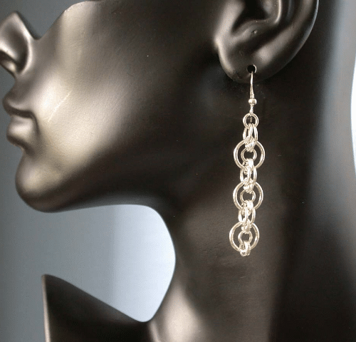 Bullseye earrings in argentium sterling